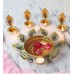 Green & Gold Peacock Urli With Tealight Holder Set of 5